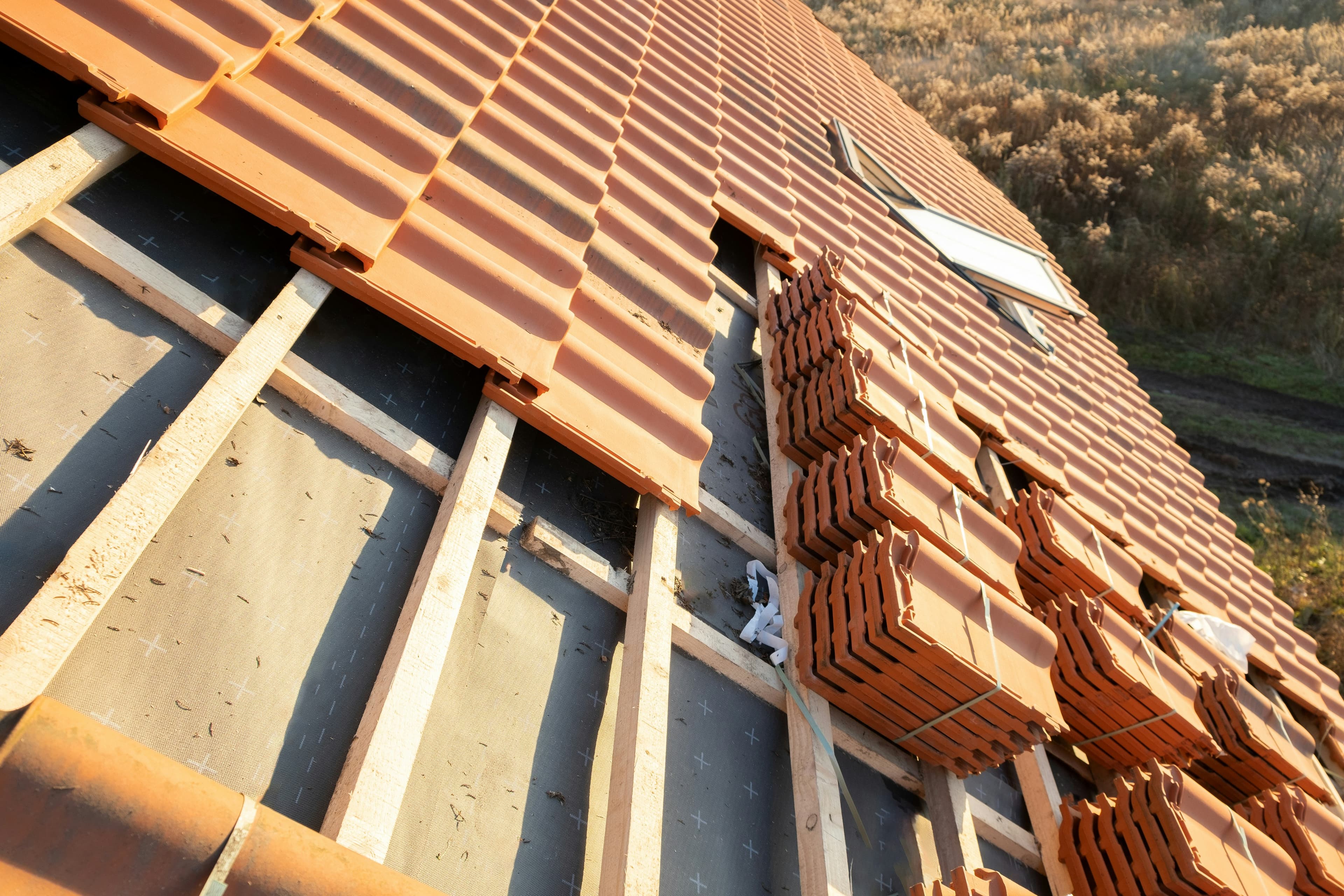 Professional roofers at work in Edinburgh